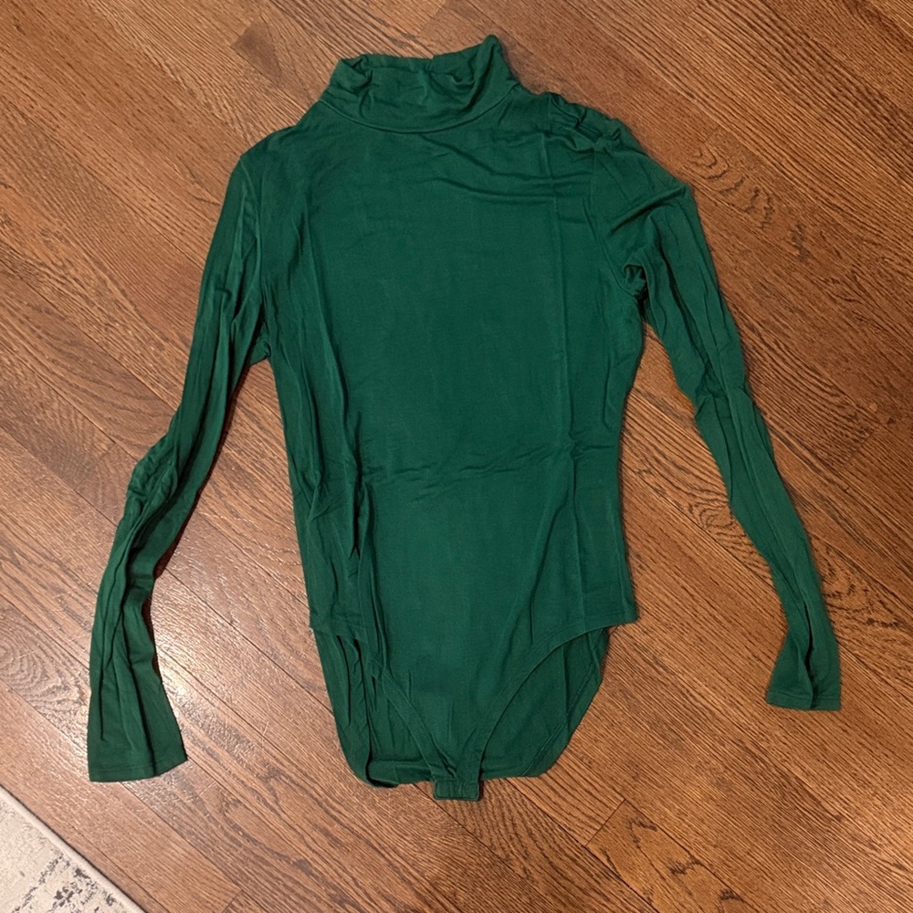 Green Turtleneck Bodysuit